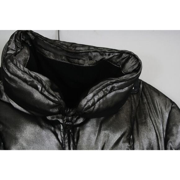 Vintage Ralph Lauren Metallic Silver Down Filled Womens Puffer Jacket Coat M - Picture 2 of 8